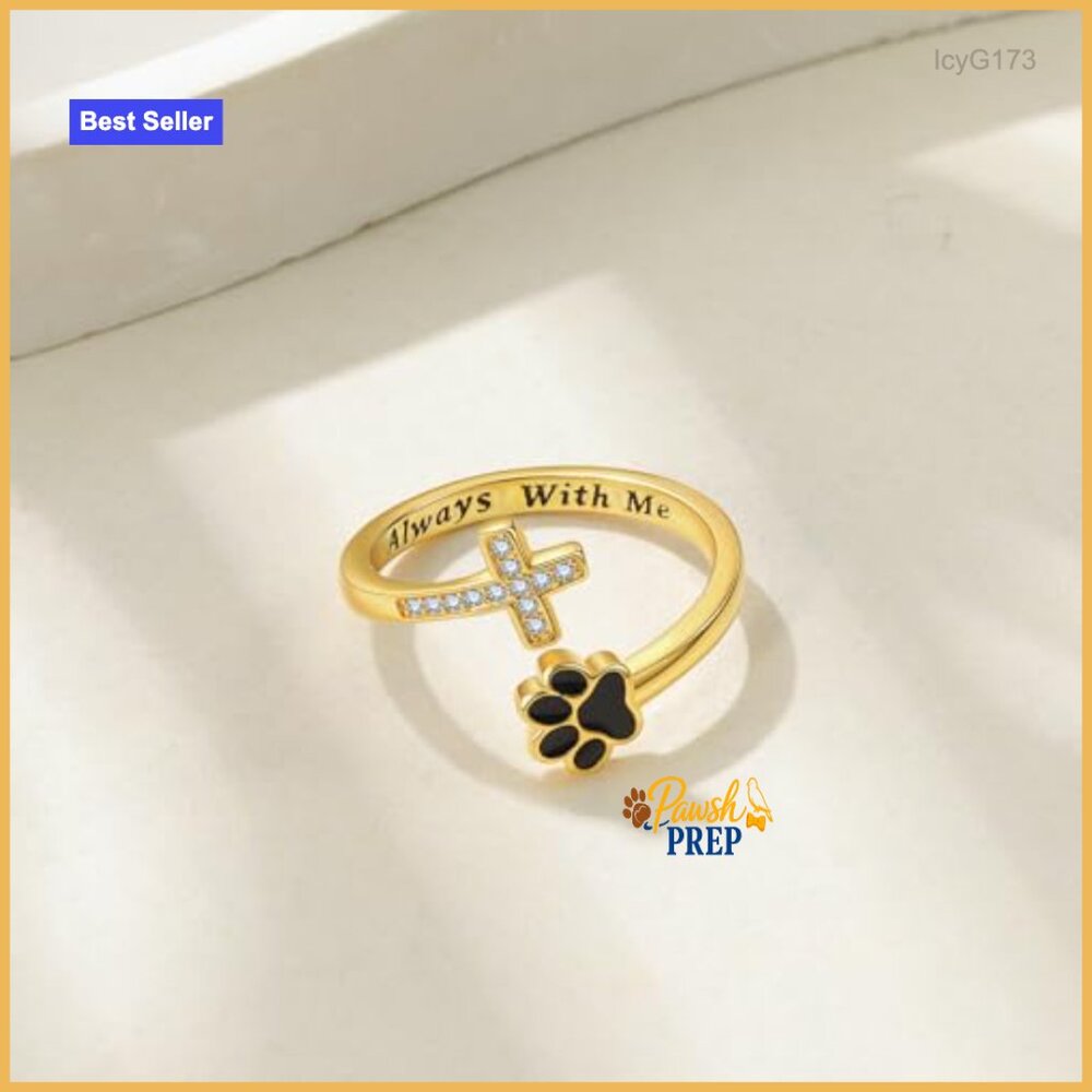 Sterling Silver Adjustable Stack Ring With Paw Pr… - image 6